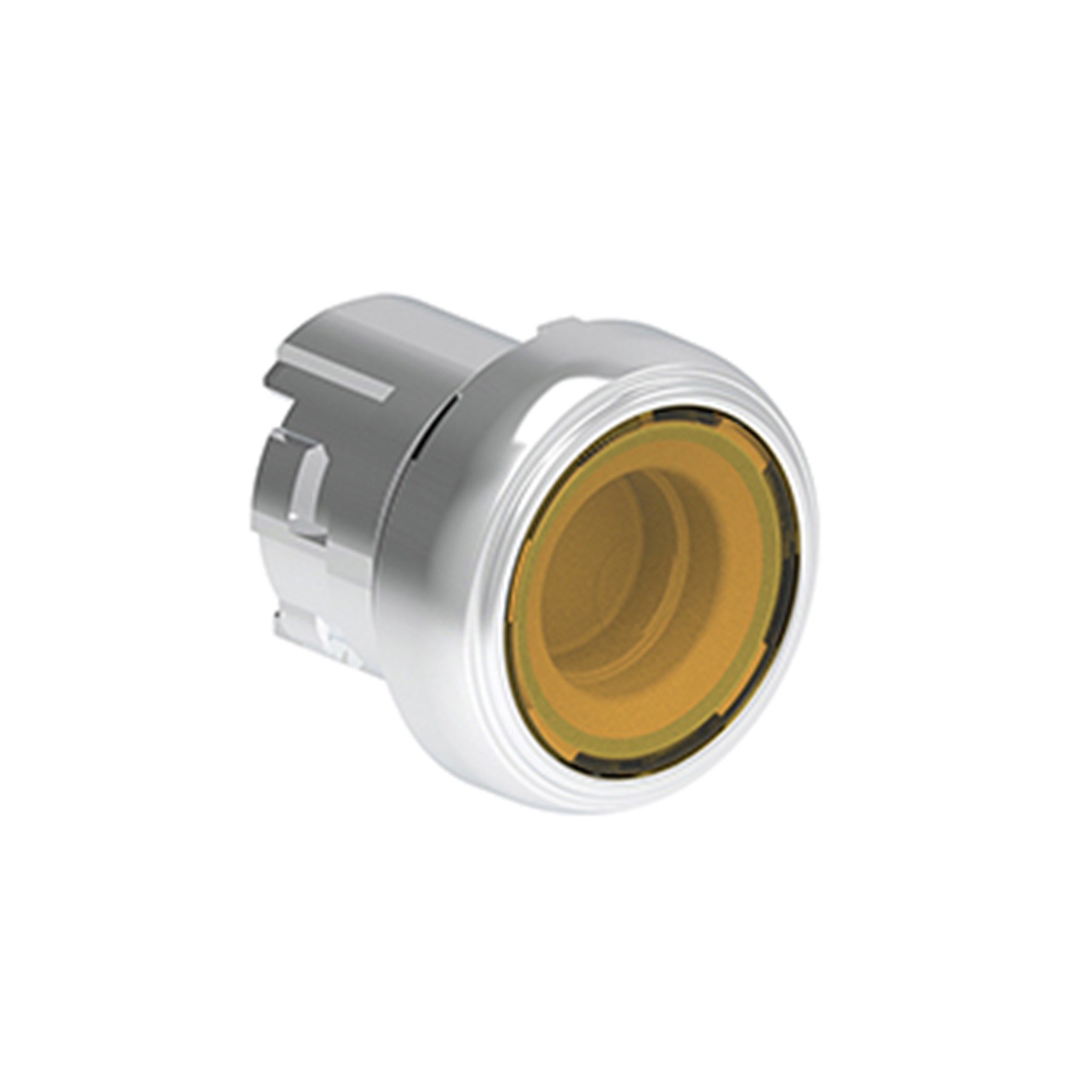 Pulsador Luminoso Plano Amarillo (Cabezal), Contacto Momentaneo, 22mm, Metalico LPSBL105 — Lovato — Lovato