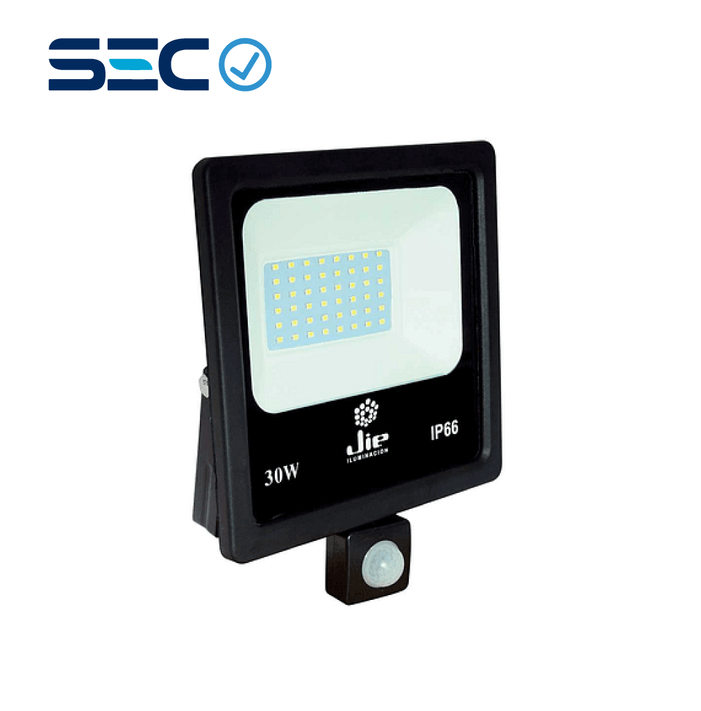 Proyecto LED SMD Con Sensor de Movimiento - JIE1 30W 6500K - Luz Fría IP65 90lm/w Gris Sec (CHIP30F)