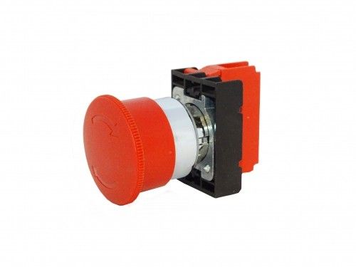 Pulsador Emergencia Armado Bloqueo/desbloqueo por Rotacion, Rojo, 1NC, Serie Metalica LM2TB6344A — Lovato — Lovato