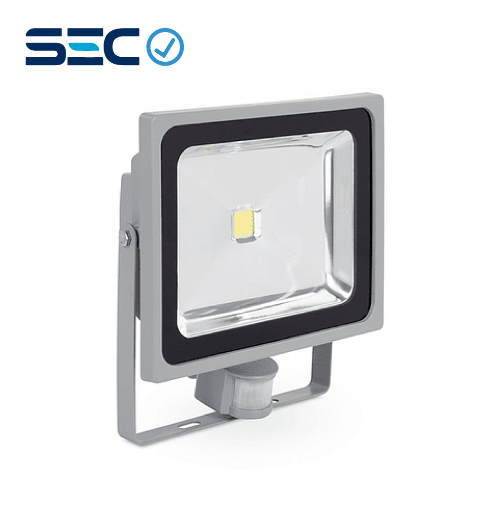 Proyecto LED SMD Con Sensor de Movimiento -JIE1 20W RGB IP65 90lm/W Gris Sec (JIE6-20RGB)