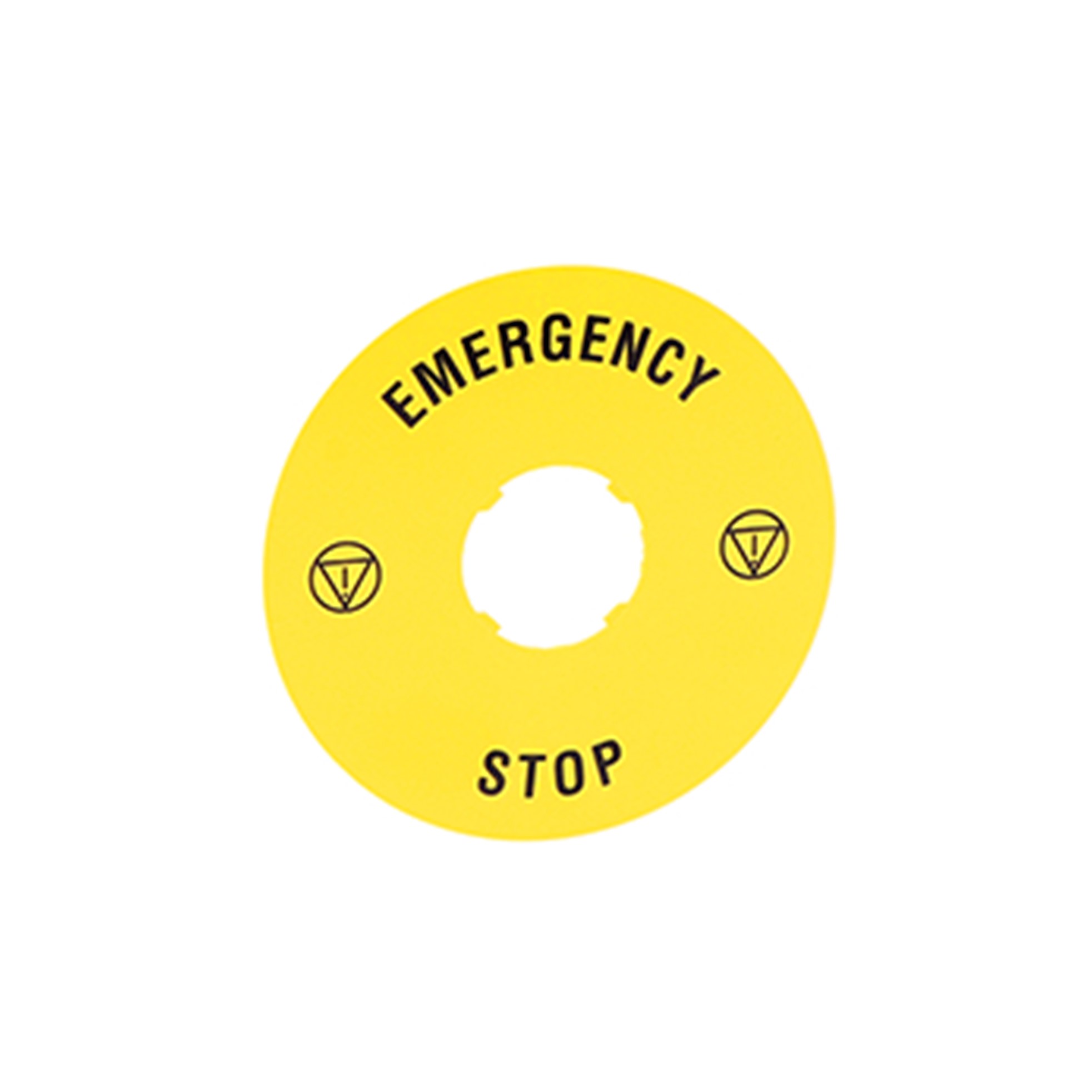 Etiqueta para Pulsadores de Emergencia, 90mm, Plastico Parada Emergencia LPXAU113 — Lovato — Lovato