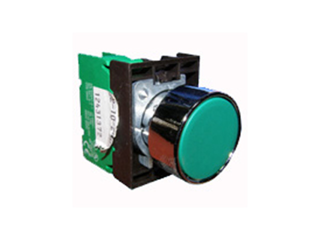 Pulsador Armado Plano Verde, 1NA, Serie Metalica LM2TB103A — Lovato — Lovato