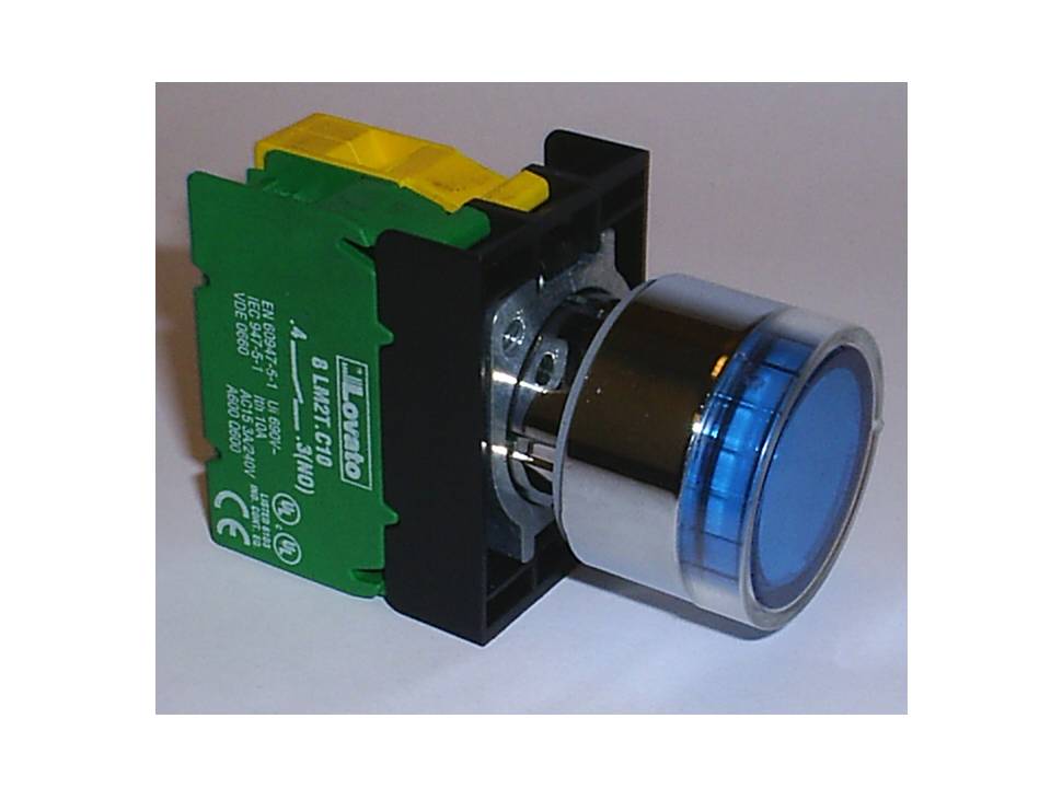 Pulsador Luminoso Armado Verde Hasta 415V, 1NA, Serie Metalica LM2TBL103AD — Lovato — Lovato