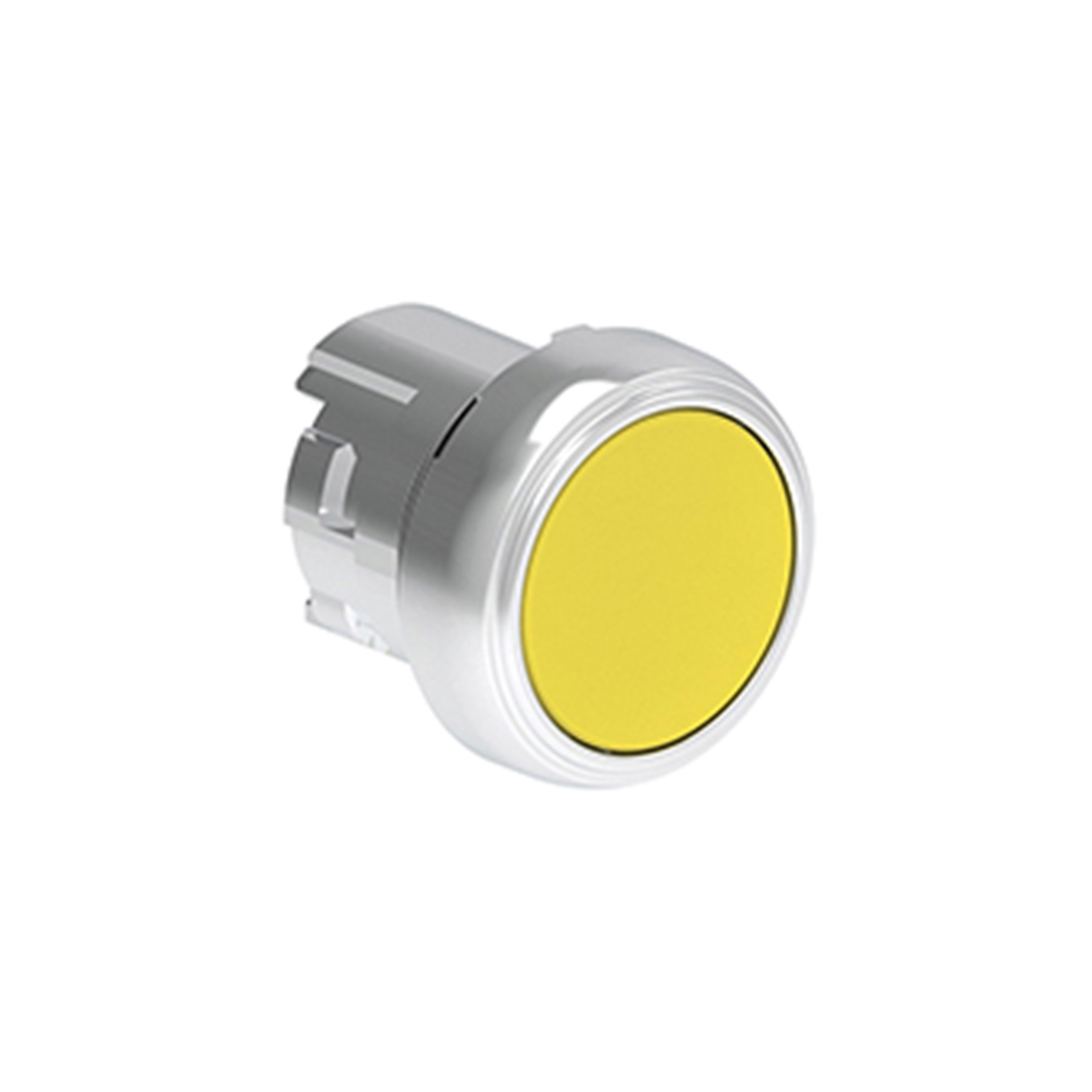 Pulsador Plano Amarillo (Cabezal), Contacto con Retension, 22mm, Metalico LPSQ105 — Lovato — Lovato