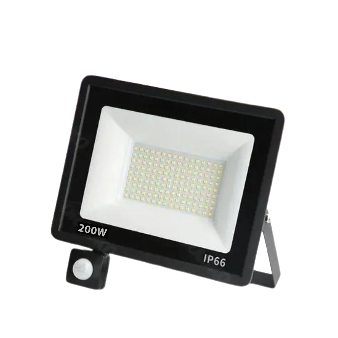 Proyecto LED SMD Con Sensor de Movimiento -JIE5 200W 3500K -Luz Cálida IP66 -IK10 130lm/w Negro Sec (JIE5-200C)