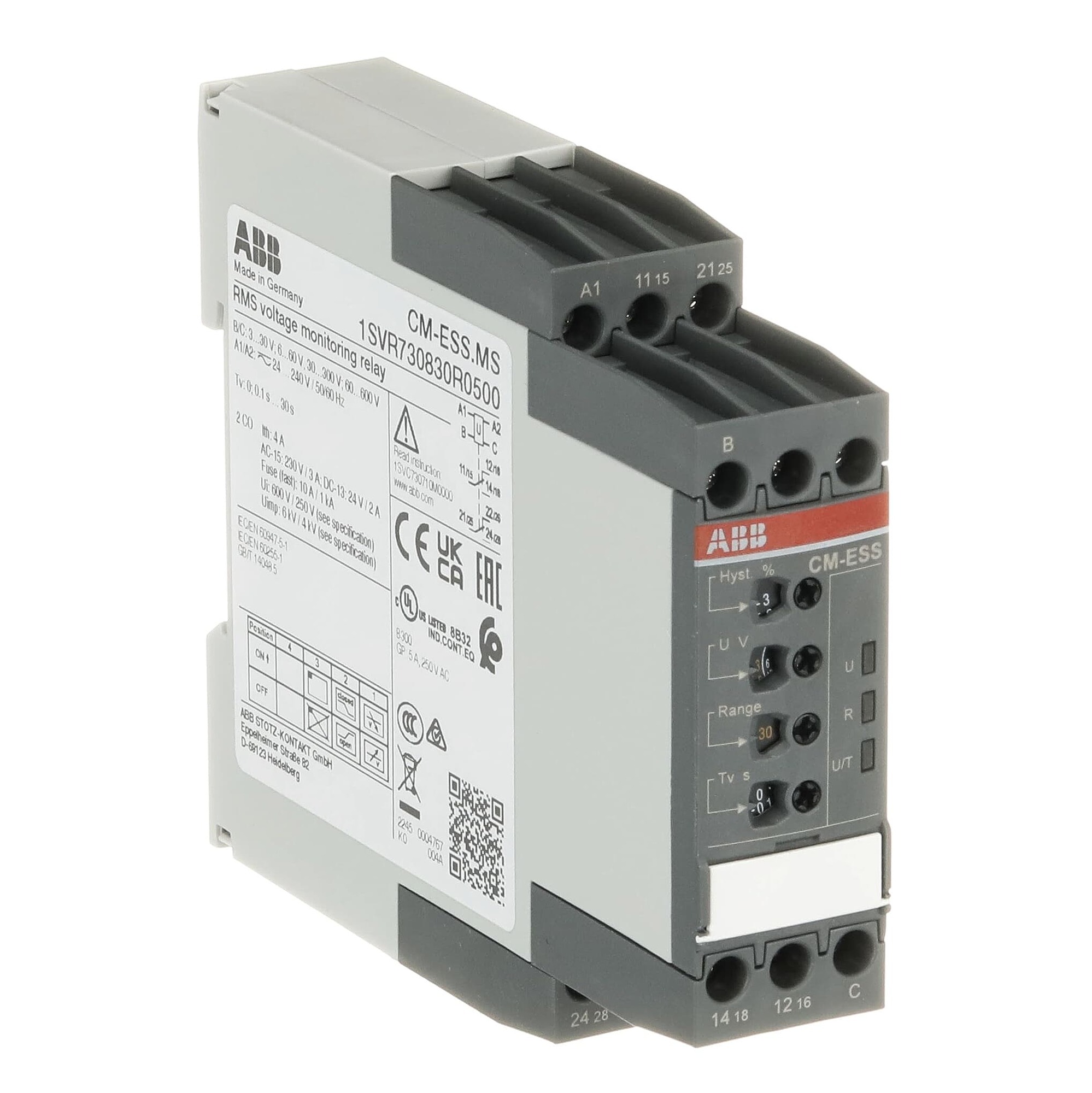 Relé SOBRE O SUBTENSION 2 C/O MULTIFUNCION CM-ESS.MS 1SVR730830R0500 ABB — ABB