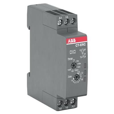Rele Temporizador On-delay CT-ERC.12, 1 C/o (0.05 S To 100 H) 24-48V DC/24-240V AC 1SVR508100R0000 — ABB — ABB