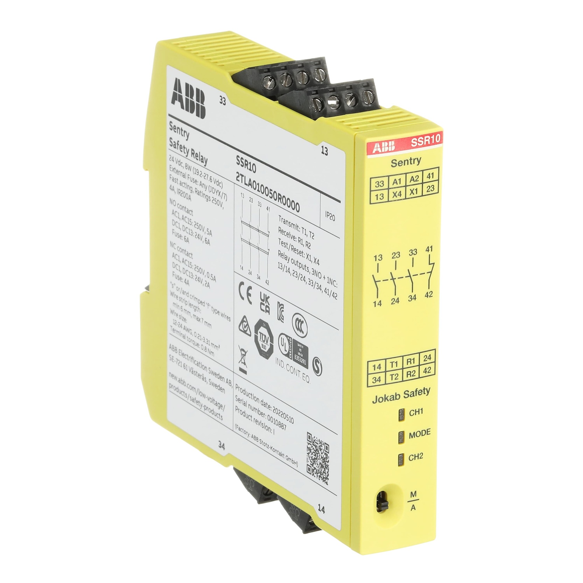 Relé SEGURIDAD 24V DC 3NA+1NC SSR10 2TLA010050R0000 ABB — ABB