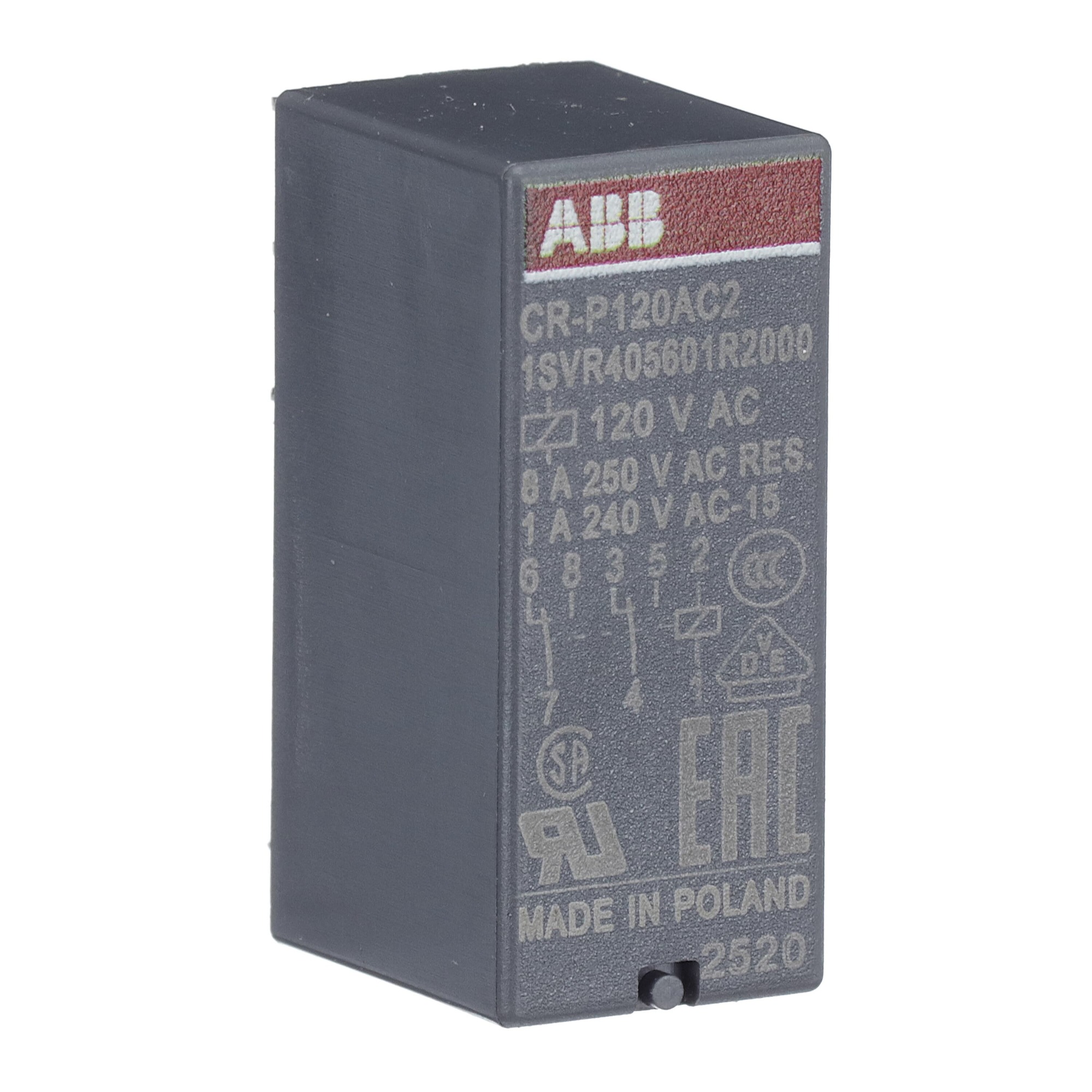 Relé CAPS CR-P120AC2 CONTROL 120VCA 2 C/O 1SVR405601R2000 ABB — ABB