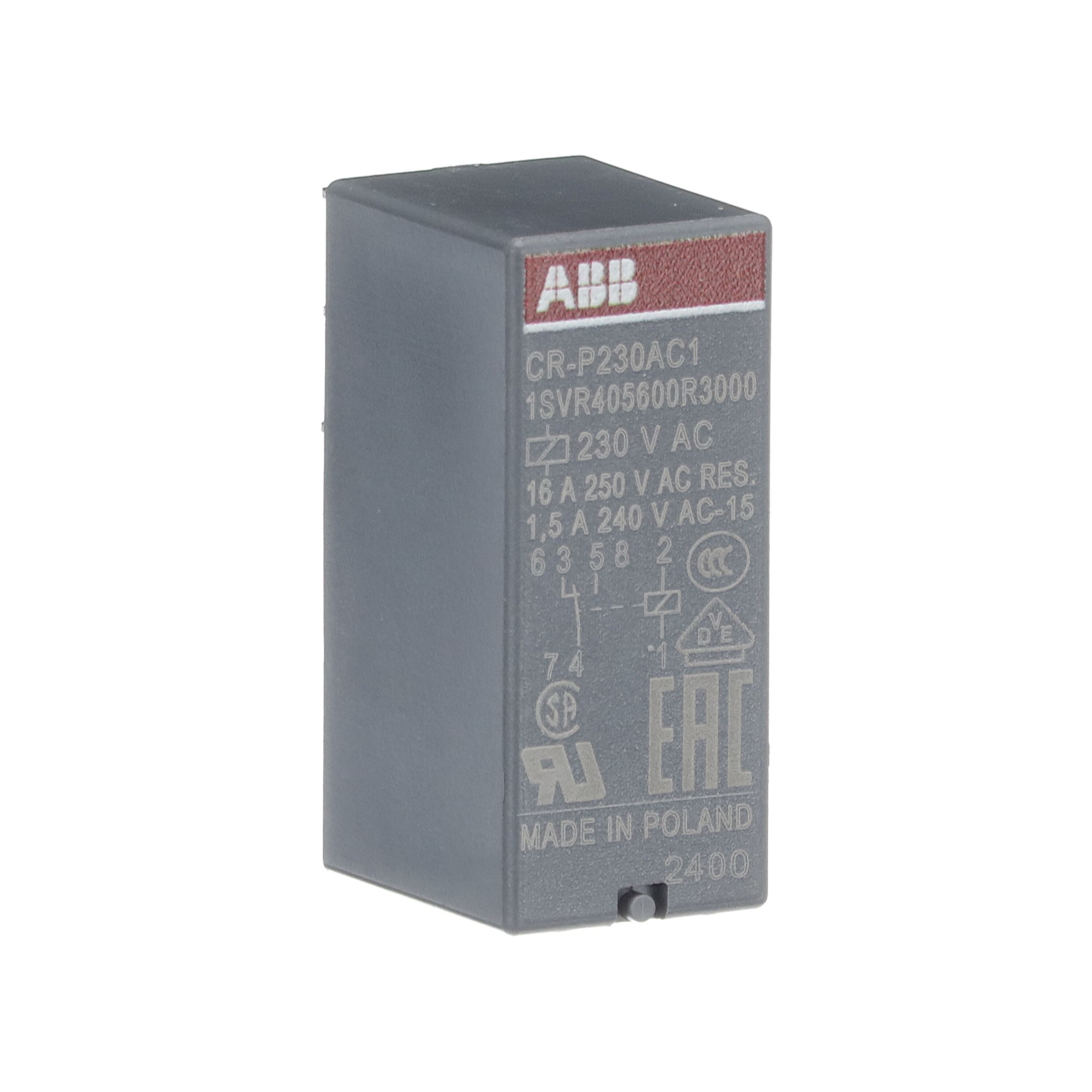 Relé CAPSULADO CR-P230AC1 CONTROL: 230V A.C. 1SVR405600R3000 ABB — ABB