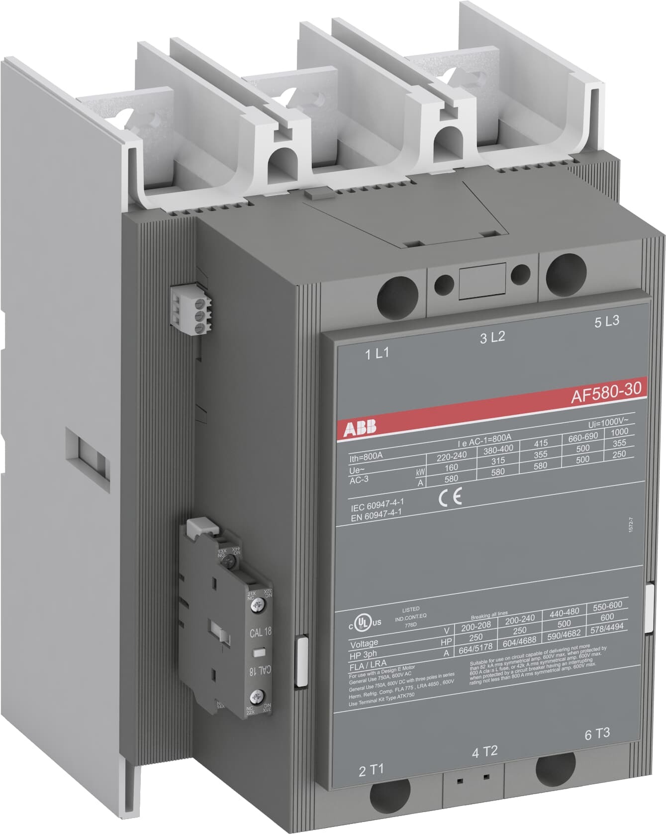 Contactor 580A bobina 250VAC 1SFL617001R7011 ABB — ABB