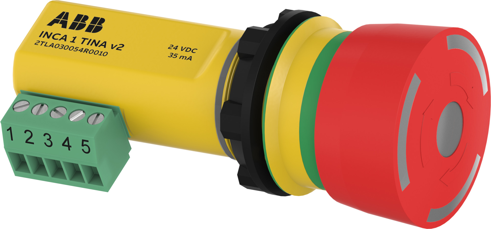 Parada Emergencia Rojo 22.5mm NA Plast Con Led 2TLA030054R0000 — ABB — ABB
