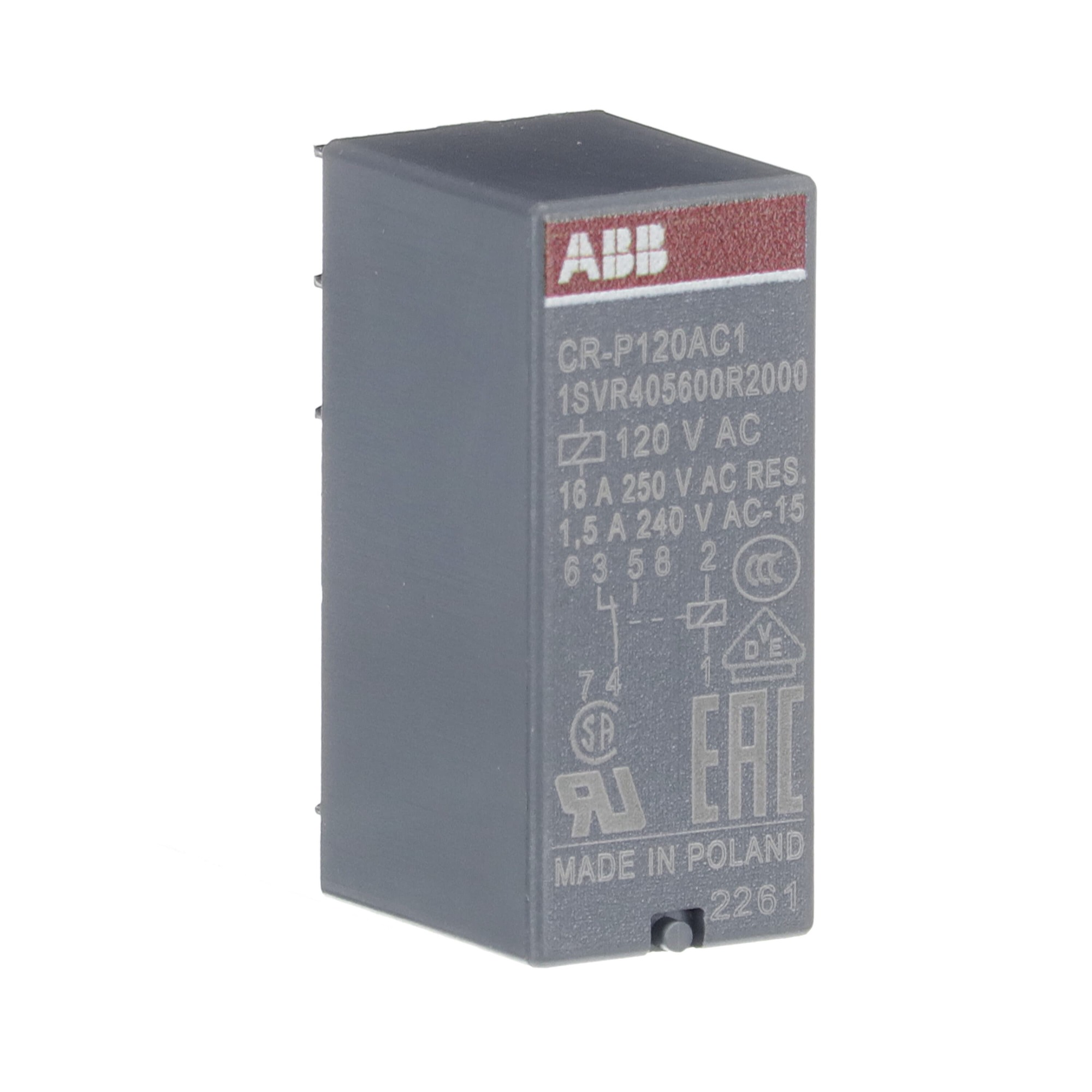 Relé CAPSULADO 1 C/O CONTROL 120VAC CR-P120AC1 1SVR405600R2000 ABB — ABB