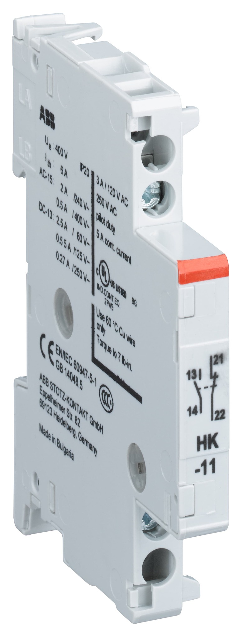 Contacto Auxiliar 1NO+1NC 690V 250V DC/400VAC 1SAM101901R0001 — ABB — ABB