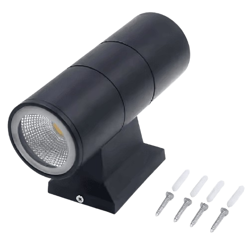 Aplique Exterior - Aplique Decorativo Cubo Exterior 2x5W 3000K Cuerpo de Aluminio y Policarbonato 10x10x10cm. IP65 Negro (SN-M601C)