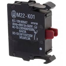 Block Contacto Auxiliar 1NC Fijacion Frontal M22-K01 216378 — Eaton — Eaton