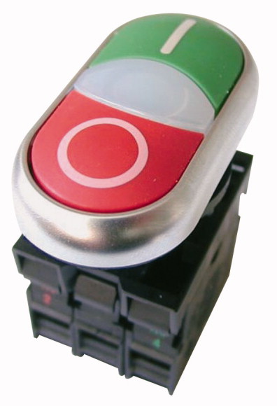 Pulsador Doble con Indicador Luminoso de 22.5mm Color Verde I - Rojo 0 216509 — Eaton — Eaton