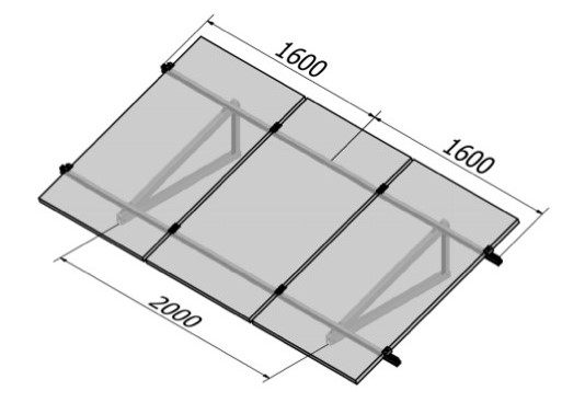 Kit Estructura con Angulo Bulnes 25 Grados para 3 Paneles de 60 Celdas 2089268128 — FNX — FNX