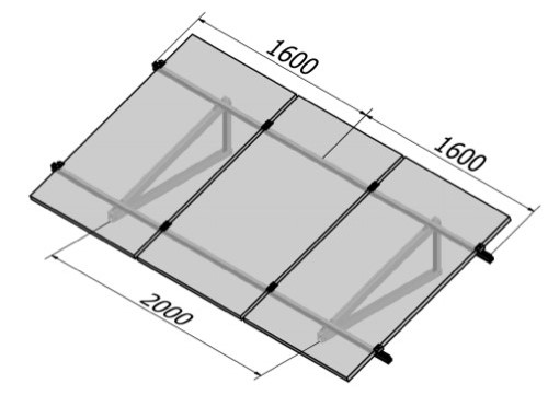 Kit Estructura con Angulo 30 Grados Riel 3200mm 2089306128 — Alusin Solar — Alusin Solar