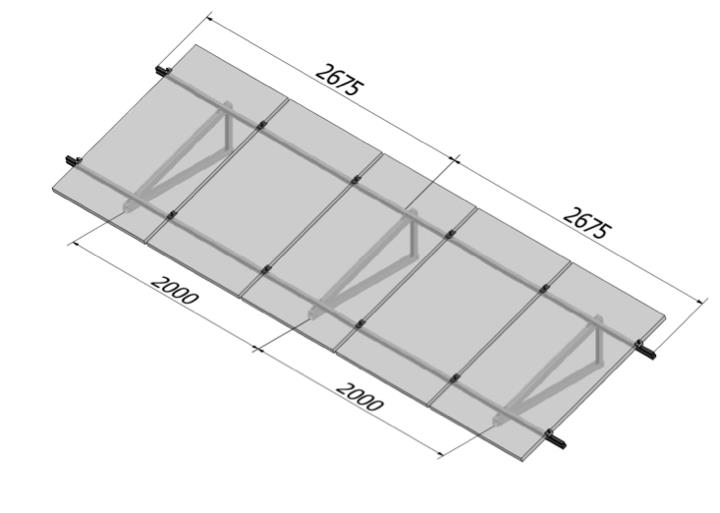 Kit Estructura con Angulo Bulnes 25 Grados para 5 Paneles de 60 Celdas 2089272128 — FNX — FNX