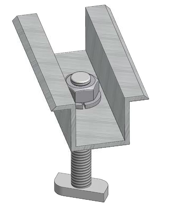 Fijacion Intermedia Mid Clamp Tornillo Oculto, Completa. 2089310128 — Alusin Solar — Alusin Solar