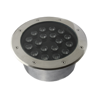 Foco Embutido a Piso LED -18W Aluminium Alloy + Ss + Tempered Glass Alto: 95mm / Diámetro: 200mm. 3500K -6500K IP67 AC85-265V (PISO18)
