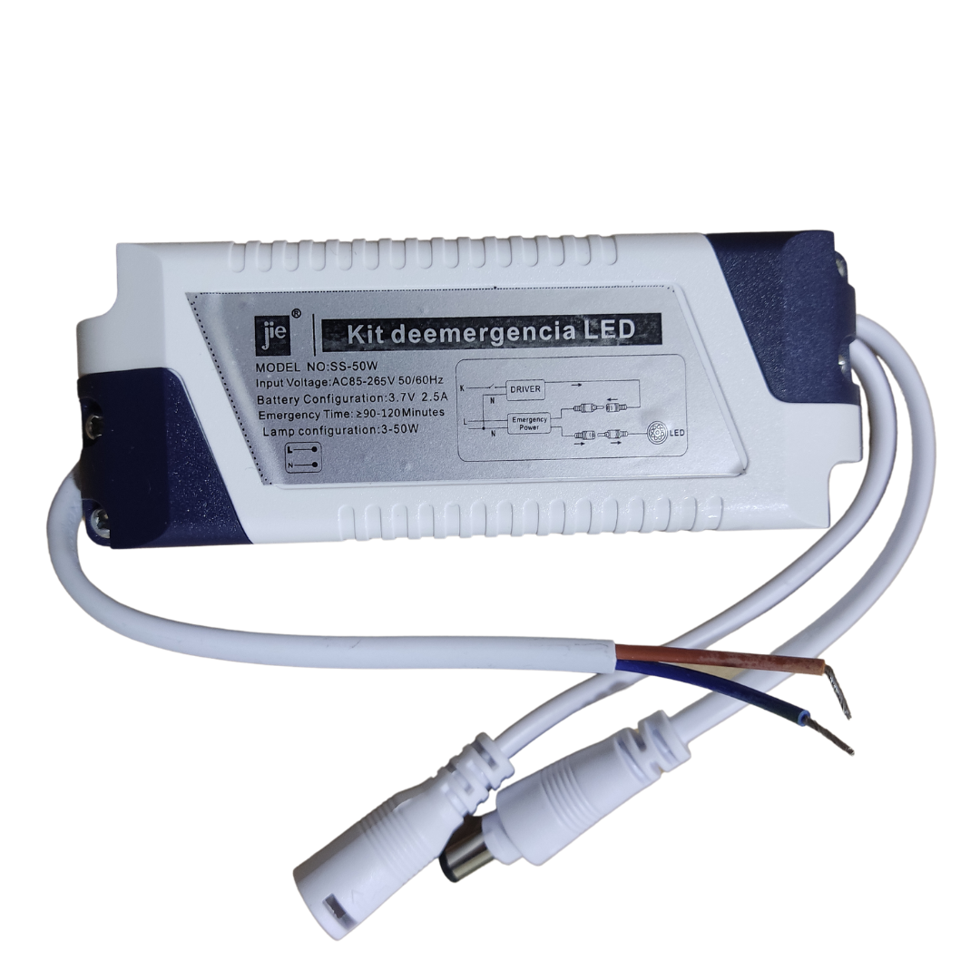Kit de Emergencia LED -para Panel LED de 3 a 50W 50W 90 Minutos 24 Hrs IP30 para 60x60 30x120 60x120 220V 50Hz 3.7V 2500mAh (SS-50W)