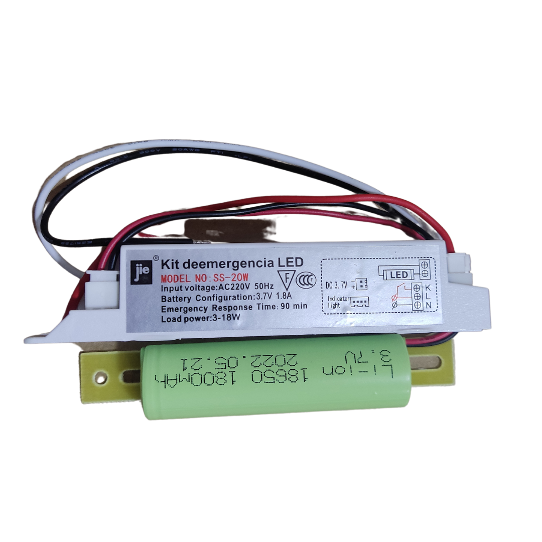 Kit de Emergencia LED -para Foco y Tubo LED de 3 a 18W 20W 90 Minutos 24 Hrs IP30 para Tubo LED.Amp, Foco, 220V 50Hz 11.1V 1700mAh (SS-20W)