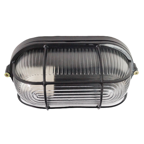 Aplique Tortuga E27 IP65 - Tortuga Redonda Con Rejilla Blanco Negro Plástico / Fierro 60W 170 X 95mm (DJ-D304A)