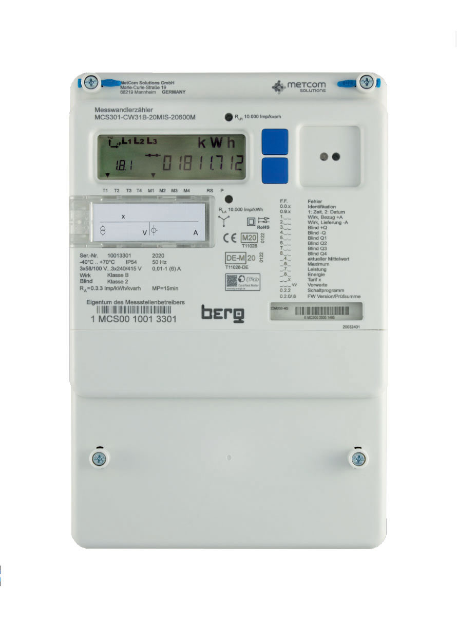 MEDIDOR BIDIRECCIONAL TRIFASICO INDIRECTO METCOM MCS301 Metcom — Metcom