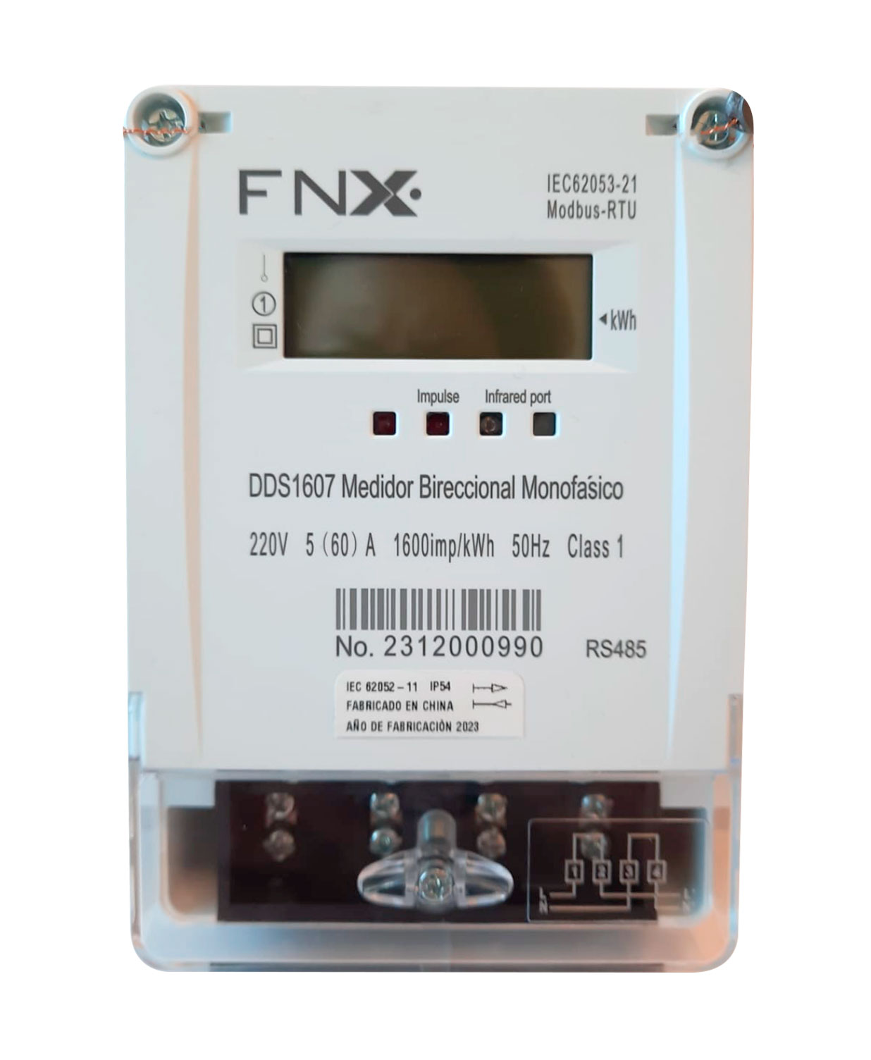 Medidor Bidireccional Monofasico 5/60A 220V DDS1607 — FNX — FNX