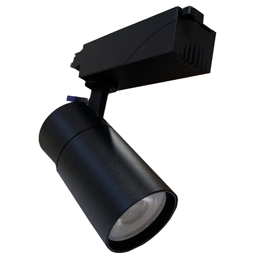 Foco LED Sobrepuesto a Riel Trifasico - 40W Calido Aluminio Negra (RIEL3S40C)