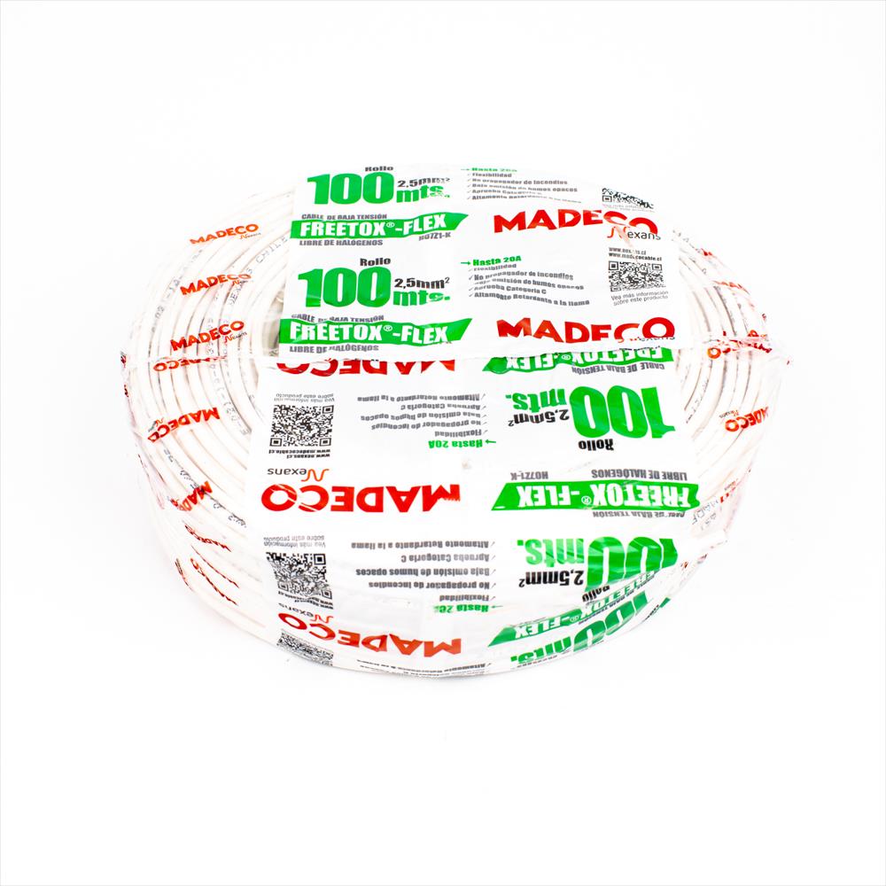 Rollo Cable 2.5mm 100MTS Blanco Libre de Halogenos 10023014-DU6101 — Nexans