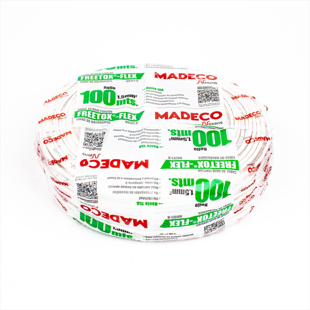 Rollo Cable 1.5mm 100MTS Blanco Libre de Halogenos 10022950-DU6001 — Nexans