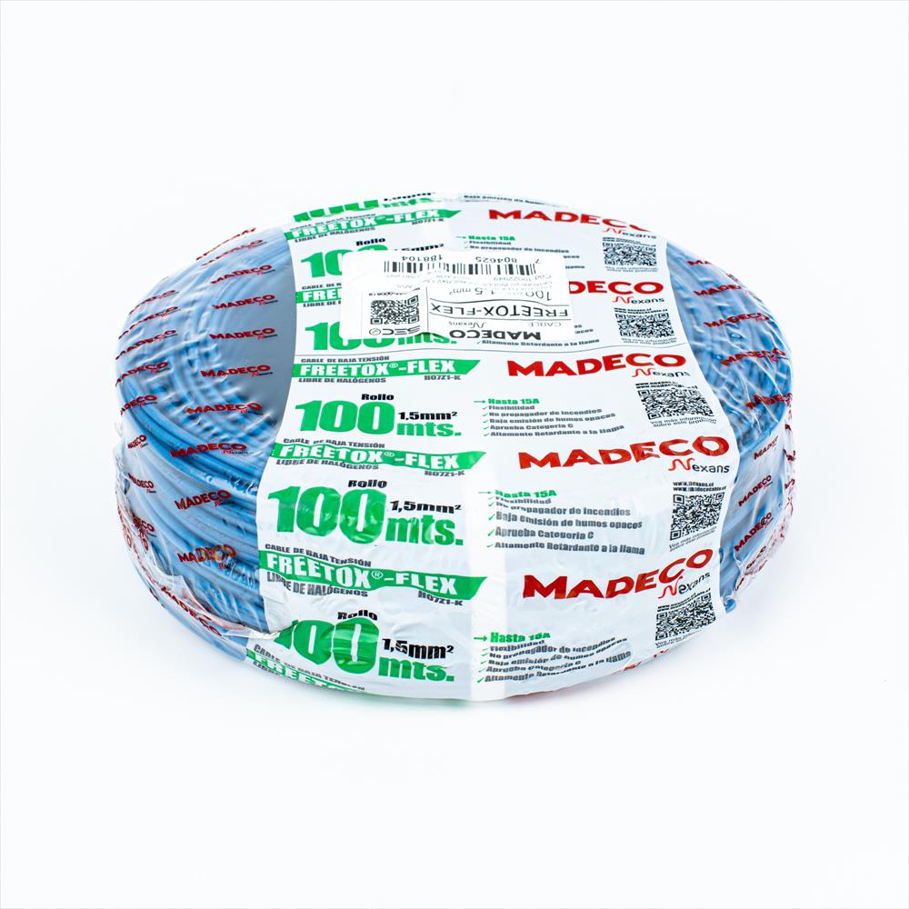 Rollo Cable 1.5mm 100MTS Azul Libre de Halogenos 10022949-DU6005 — Nexans