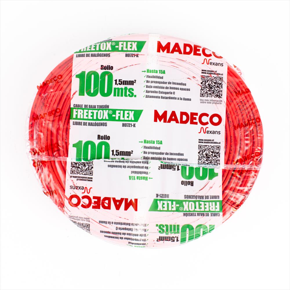 Rollo Cable 1.5mm 100MTS Rojo Libre de Halogenos 10022951-DU6002 — Nexans