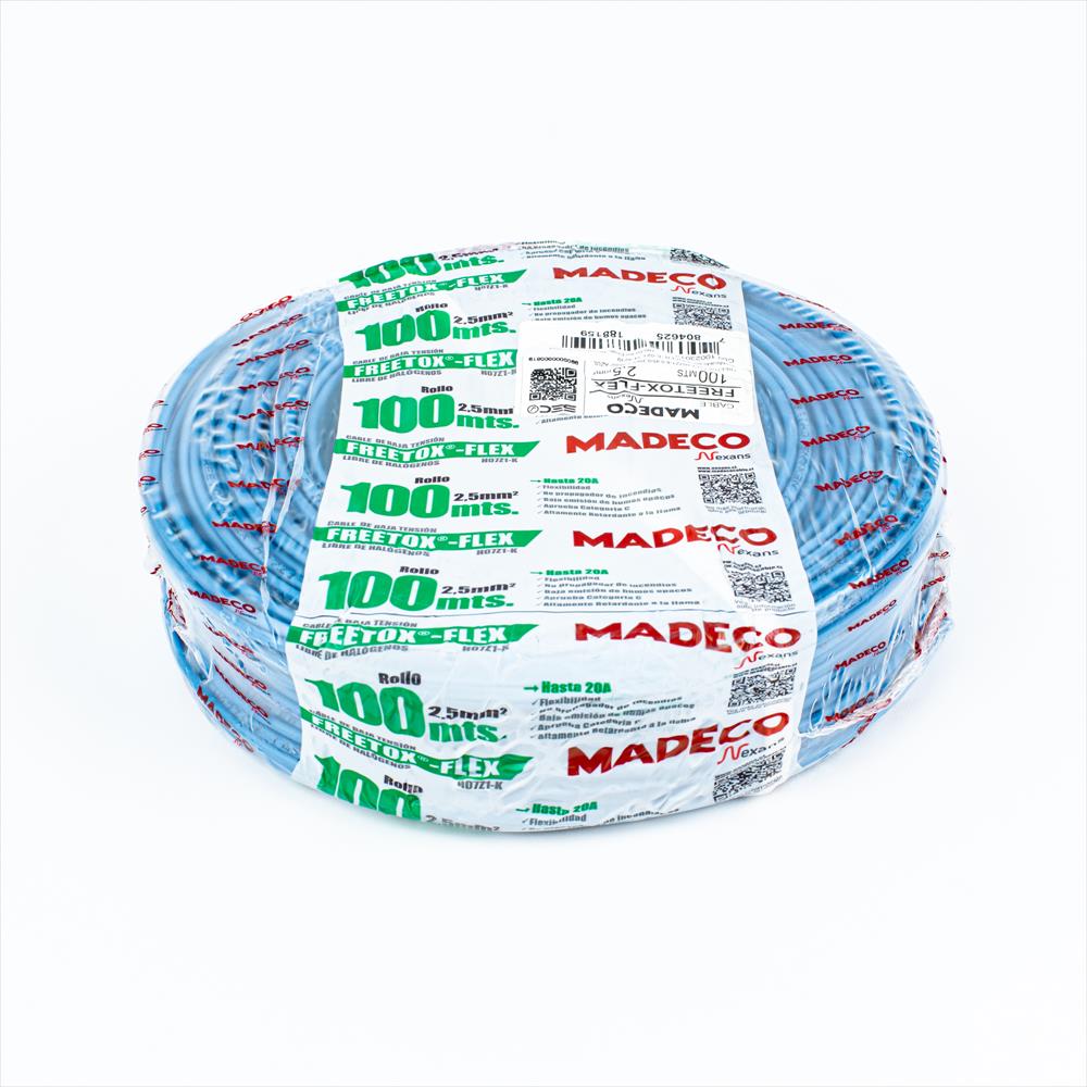 Rollo Cable 2.5mm 100MTS Azul Libre de Halogenos 10023013-DU6105 — Nexans