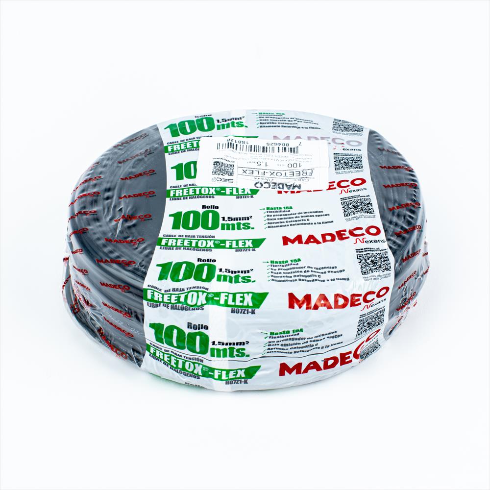 Rollo Cable 1.5mm 100MTS Negro Libre de Halogenos 10018008-DU6003 — Nexans