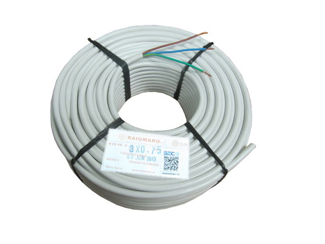 Cordon HO5VVF 3x0.75mm Blanco 125400375 — Otras Marcas
