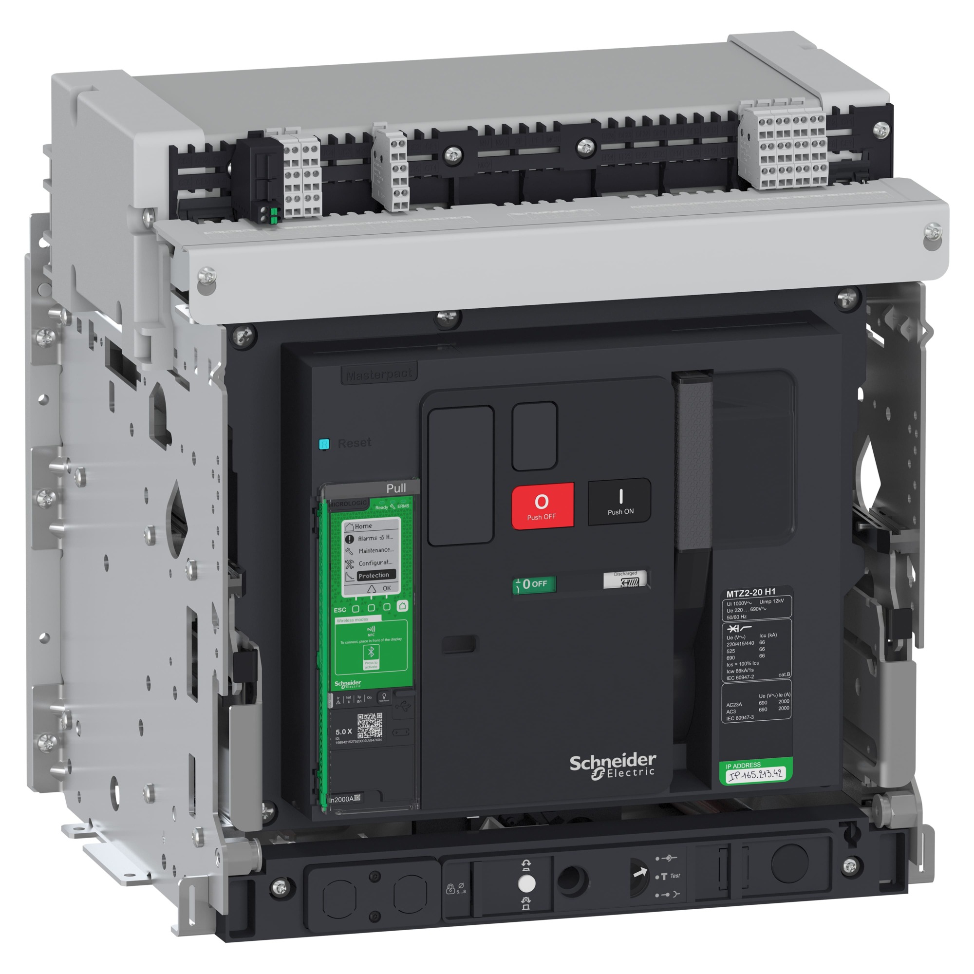 Interruptor Masterpact MTZ2 H1 3P 2000 a Extraible Micrologic 5.0X H-h MTZ220H15x3PMD — Schneider Electric — Schneider Electric