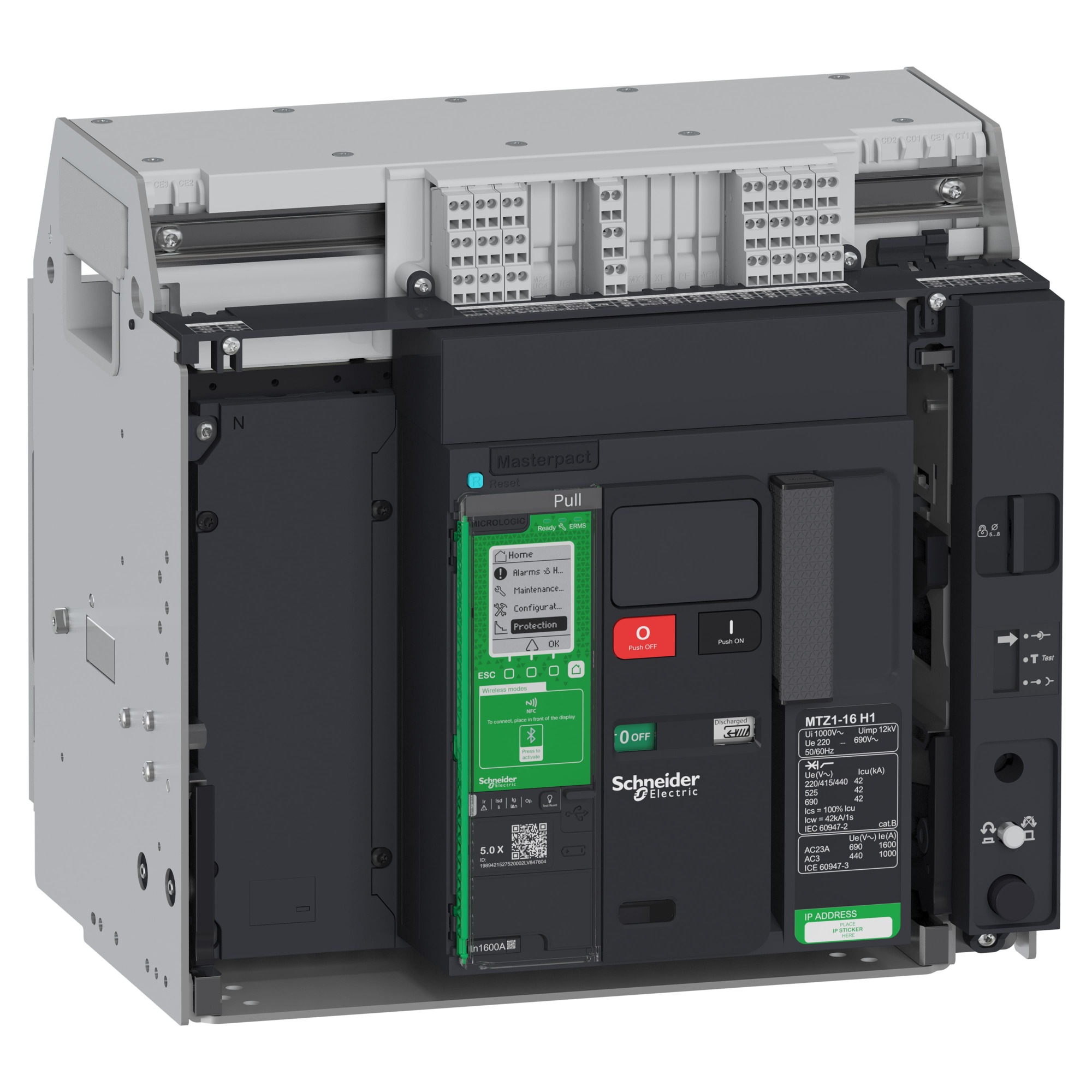 Interruptor Masterpact MTZ1 H1 4P 1600 a Extraible Micrologic 5.0X H-v MTZ116H15x4PMD — Schneider Electric — Schneider Electric