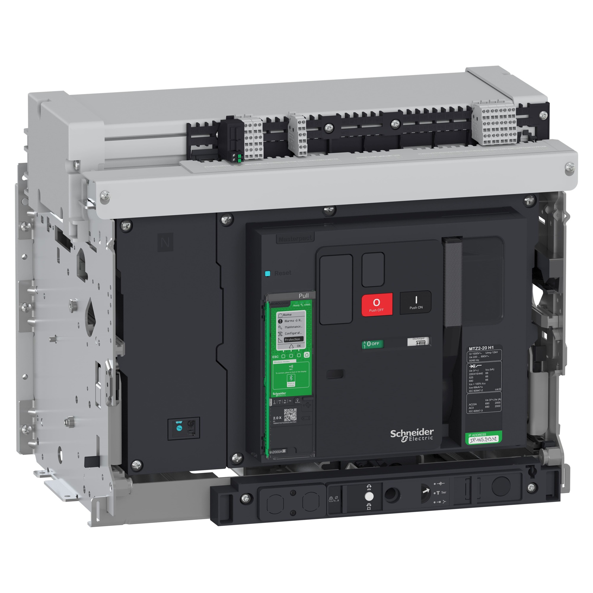 Interruptor Masterpact MTZ2 H1 4P 2000 a Extraible Micrologic 2.0X V-v MTZ220H12x4PMD — Schneider Electric — Schneider Electric
