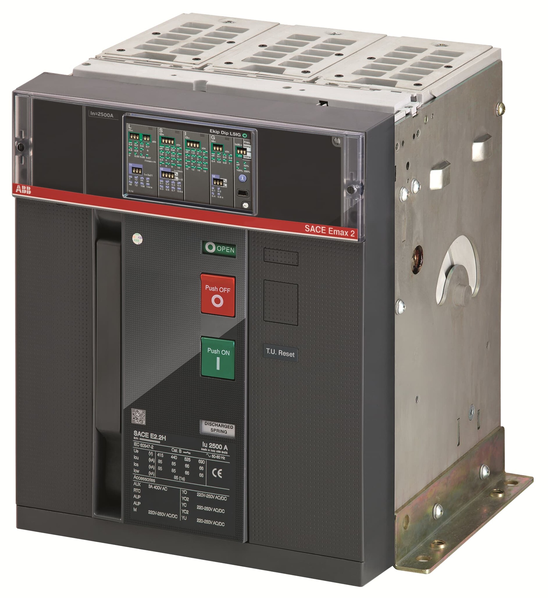 Interruptor MOLDEADO 3X2000A 66KA E2.2N 2000 Ekip Dip LSIG 3p FHR 1SDA071033R1 ABB — ABB