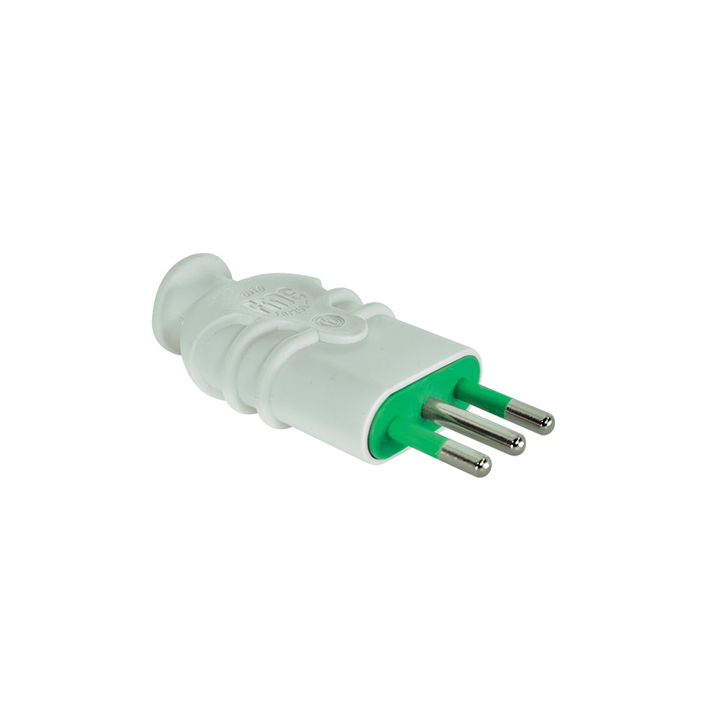 Enchufe Volante Fanton Macho 10A, 250V, 2P+T, Blanco (7680100)