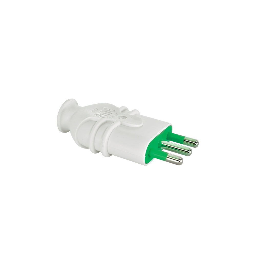 Enchufe Volante Fanton Macho 16A, 250V, 2P+T, Blanco (7680110)