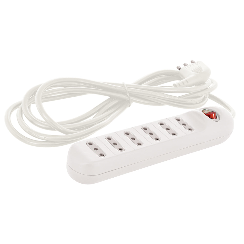 Alargador Múltiple Blanco 6 Tomas 3MTS con Interruptor (7600450)