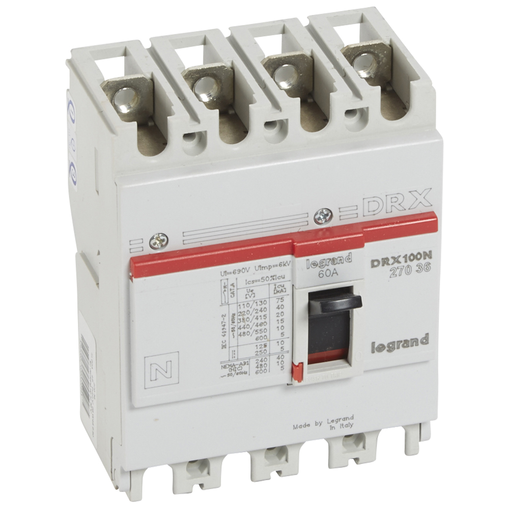 Interruptor caja moldeada 4x60A 20kA DRX 27036 Legrand — Legrand