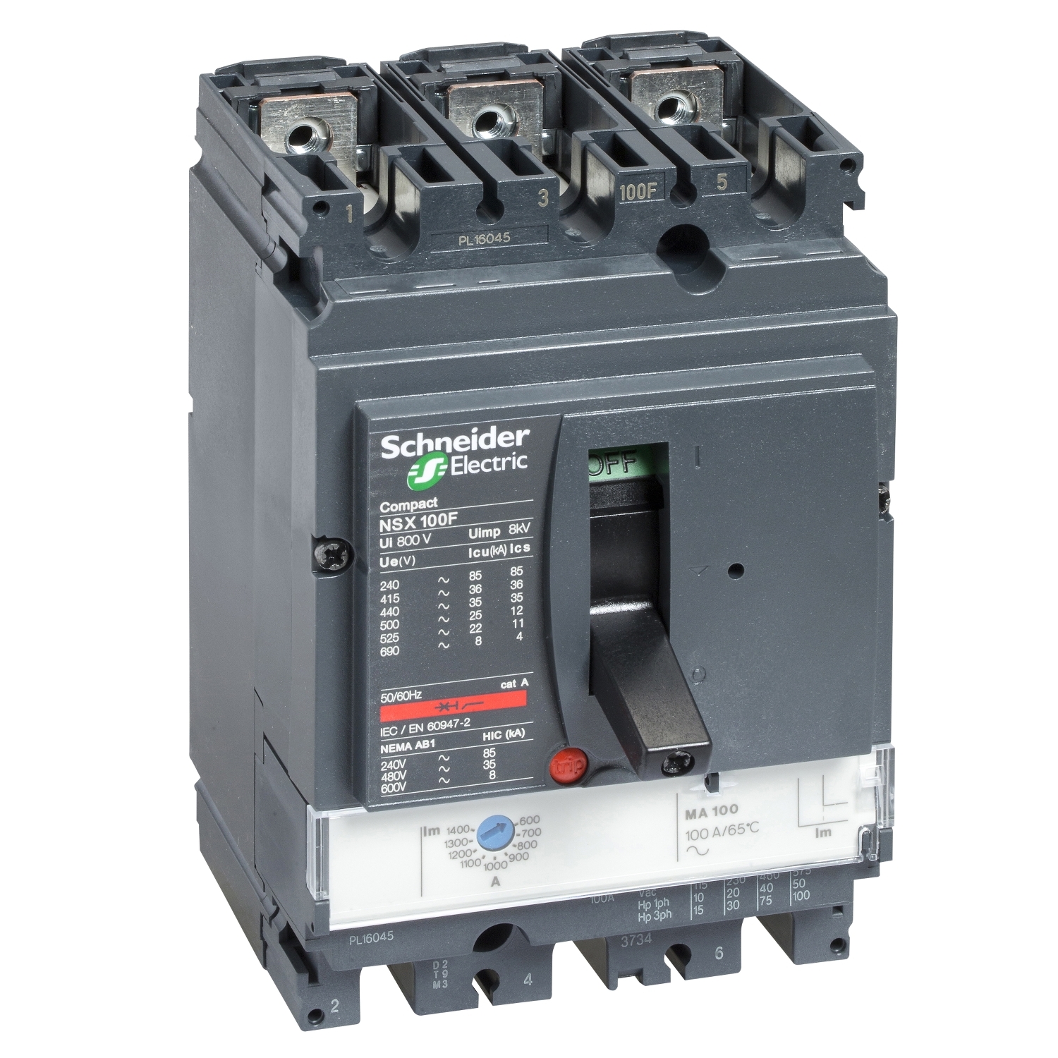Interruptor caja moldeada 3x100A 50kA NSX100 — Regulable 42975059 Schneider — Schneider Electric