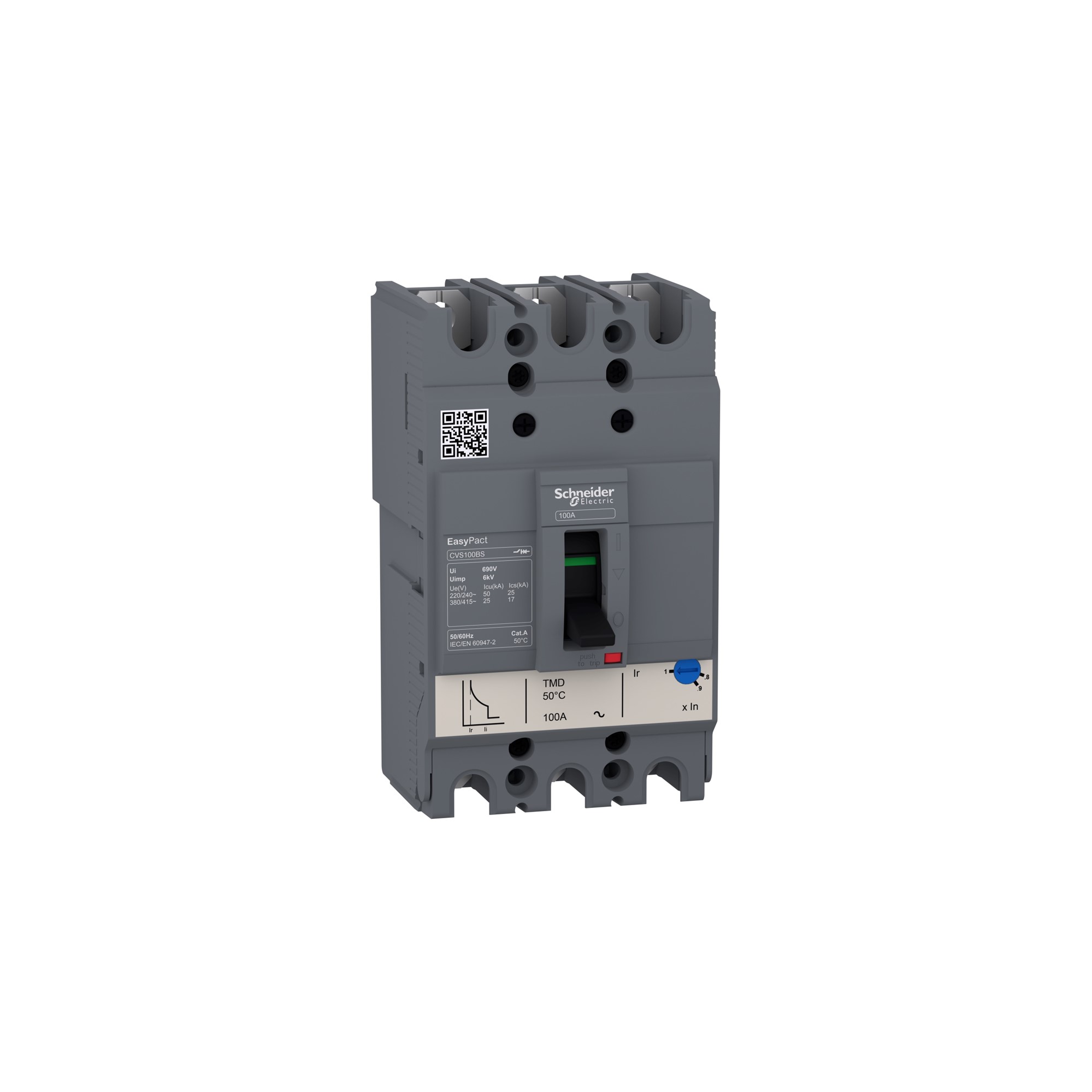 Interruptor caja moldeada 3x30A 380V 25kA Easypact — Regulable CVS100BS Schneider — Schneider Electric