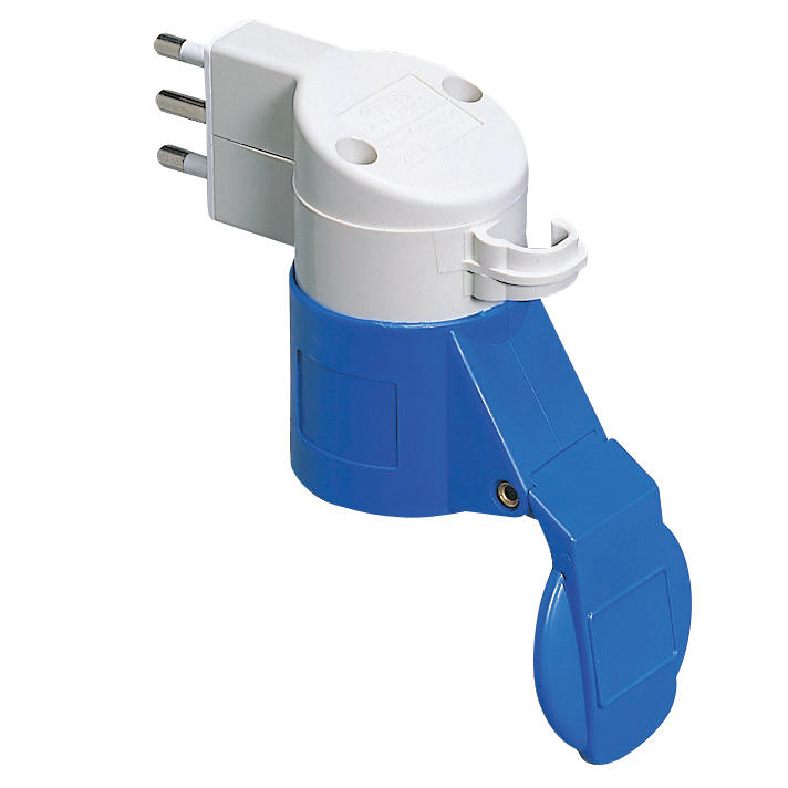 Adaptador industrial IP44 macho 2P+T 16A 250V hembra 2 GW64208 — Gewiss — Gewiss